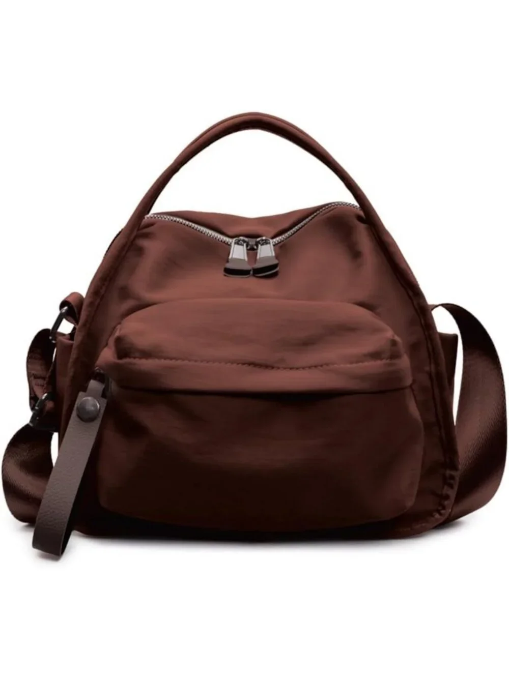 Chic Solid Color Crossbody Bag | Stylish Zipper Handbag with Soft Top Handle